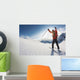 Skier Reaches His Arms up Wall Mural