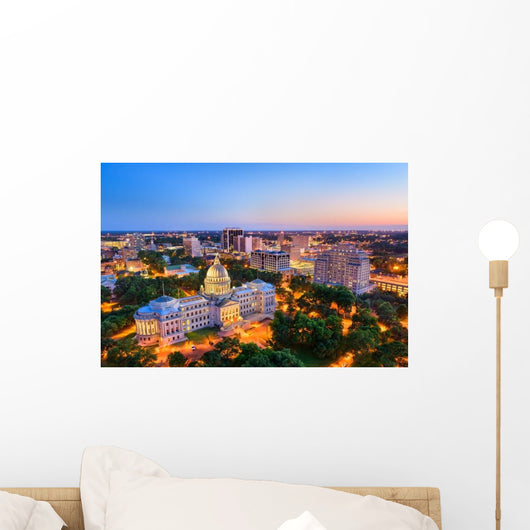 Jackson Mississippi Evening Skyline Wall Decal