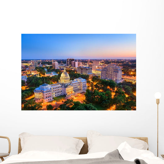 Jackson Mississippi Evening Skyline Wall Decal