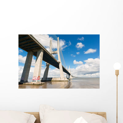 Vasco Da Gama Bridge Wall Mural shown on a wall