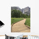 Woman Wooden Walkway Hiking Wall Mural