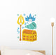 King Neptune Mermaid Accessories Wall Decal Sticker Set