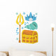 King Neptune Mermaid Accessories Wall Decal Sticker Set