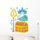 King Neptune Mermaid Accessories Wall Decal Sticker Set