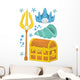 King Neptune Mermaid Accessories Wall Decal Sticker Set