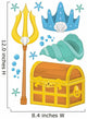 King Neptune Mermaid Accessories Wall Decal Sticker Set