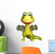 cute Dinosaur cartoon character with Gim equipment Wall Decal