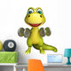 cute Dinosaur cartoon character with Gim equipment Wall Decal