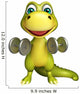 cute Dinosaur cartoon character with Gim equipment Wall Decal