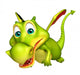 cute Dragon funny cartoon character Wall Decal
