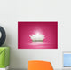 Magic White Lotus flower on pink background Wall Mural