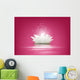 Magic White Lotus flower on pink background Wall Mural