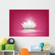 Magic White Lotus flower on pink background Wall Mural