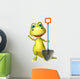 fun Dinosaur cartoon character with digging shovel Wall Decal