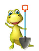 fun Dinosaur cartoon character with digging shovel Wall Decal