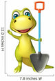 fun Dinosaur cartoon character with digging shovel Wall Decal