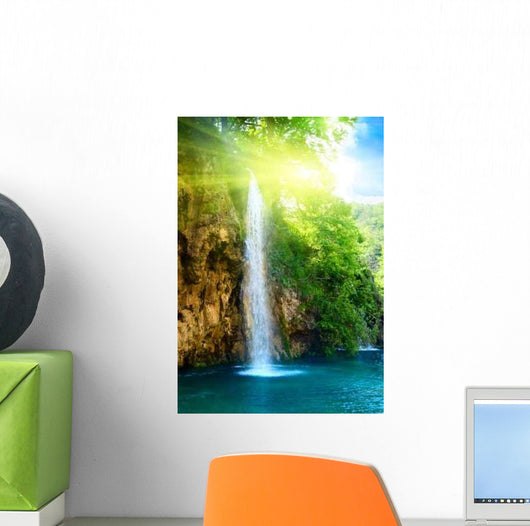 Waterfall Deep Forest Wall Decal Design 1