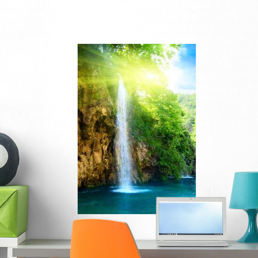Waterfall Deep Forest Wall Decal Design 1