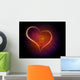 Galaxy with shining Heart Shape. Wall Mural