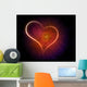 Galaxy with shining Heart Shape. Wall Mural