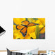 Monarch Butterfly Flower Wall Decal
