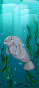 Manatee swimming under the water Wall Mural