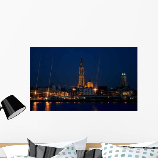 Antwerp City Night Wall Decal