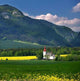 Mountain and Old Church Wall Decal