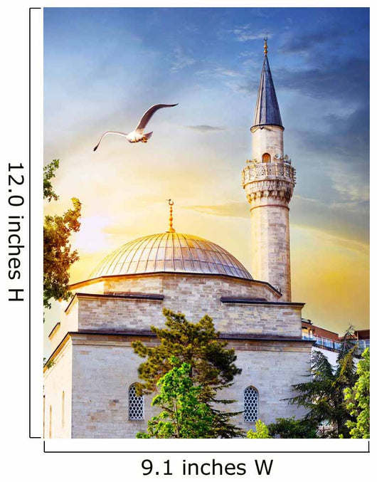 Dome and spire of mosque at sunset Wall Mural