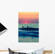 Sunset Beach and Surfers Wall Decal