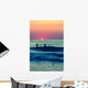 Sunset Beach and Surfers Wall Decal