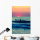 Sunset Beach and Surfers Wall Decal