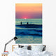 Sunset Beach and Surfers Wall Decal