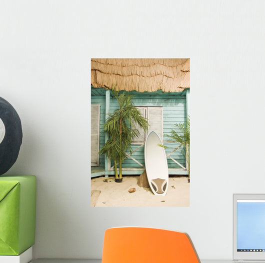 Sandy beach bungalow Wall Mural