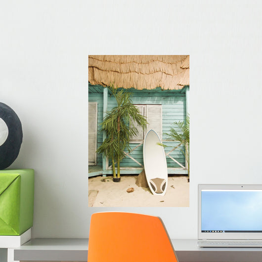 Sandy beach bungalow Wall Mural