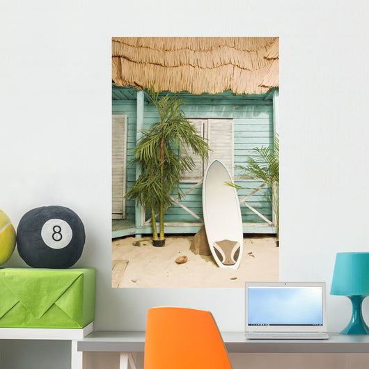 Sandy beach bungalow Wall Mural