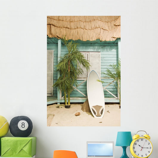 Sandy beach bungalow Wall Mural