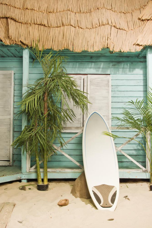 Sandy beach bungalow Wall Mural