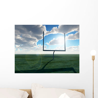 American Football Goal Wall Mural shown on a wall