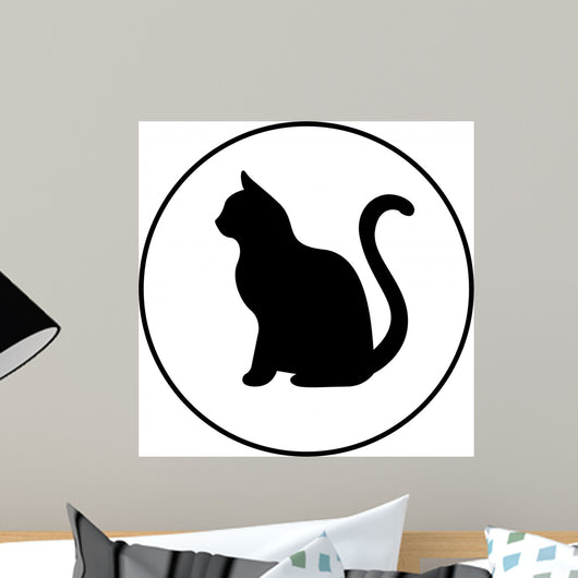 Black Silhouette Cat Wall Decal