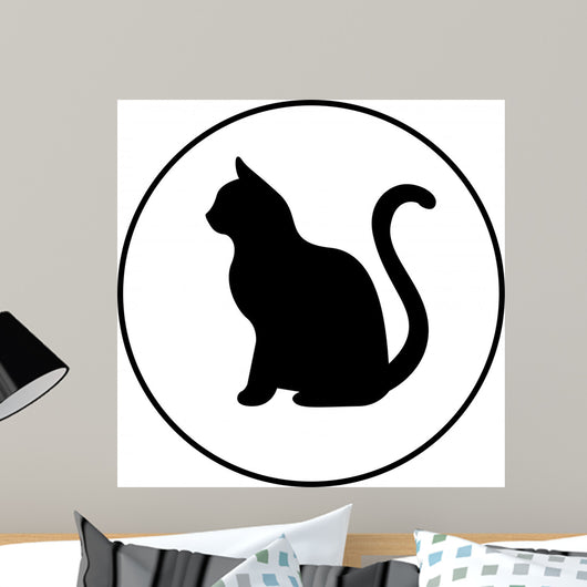 Black Silhouette Cat Wall Decal