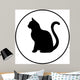 Black Silhouette Cat Wall Decal