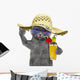 cat have a rest in summer with a glass of cocktail Wall Decal