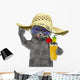 cat have a rest in summer with a glass of cocktail Wall Decal