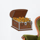 Open Full Treasure Chest - Isolated On White Wall Decal