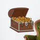 Open Full Treasure Chest - Isolated On White Wall Decal