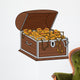 Open Full Treasure Chest - Isolated On White Wall Decal