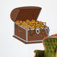 Open Full Treasure Chest - Isolated On White Wall Decal