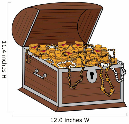 Open Full Treasure Chest - Isolated On White Wall Decal