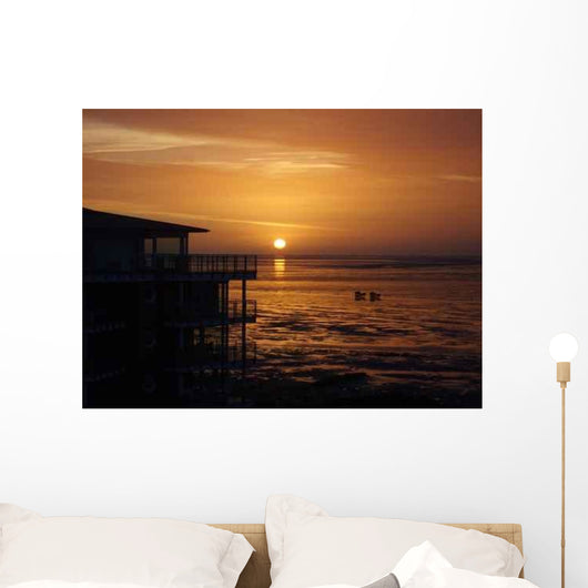 Sonnenuntergang Und Wattwagen Wall Decal